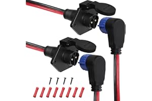 NOVINO Trolling Motor Plugs for Minn Kota 12V/24V/36V/48V 2-Wire 8 Gauge 50A Trolling Motor Plug Receptacle Set for Marine Boat Down Rigger Fishing Reel,Male & Female Watertight Quick Connect