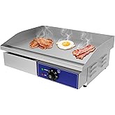 DULNICE 22" Electric Griddle Commercial Flat Top Grill Hot Plate with Adjustable Thermostatic Control Teppanyaki,Stainless St
