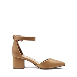 DREAM PAIRS ANNEE Pointed Toe Low Chunky Heels Pump