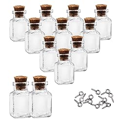 MIGK 24pcs Small Mini Glass Jars Bottles with Cork