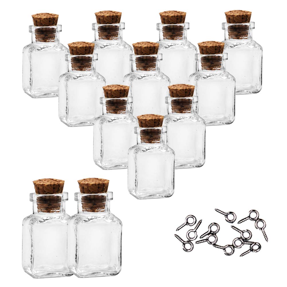 MIGK 24pcs Small Mini Glass Jars Bottles with Cork