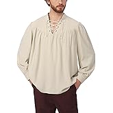 DAZCOS Renaissance Pirate Shirt Medieval Retro Long Sleeve costume Vampire Gothic Undershirts for Men Women