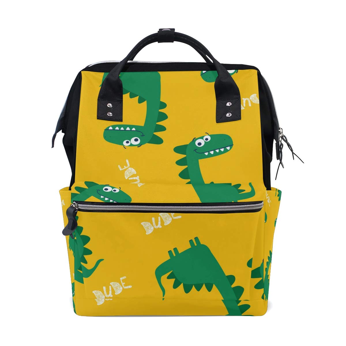 yellow backpack diaper bag