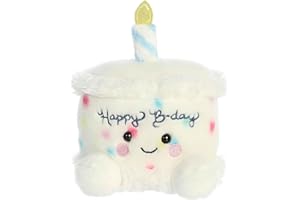 Aurora® Adorable Palm Pals™ Happy B'Day Cake Stuffed Animal - Fun Collectible Plush for Kids and Adult Collectors - Perfect for Decorating Rooms and Birthday Gifts - White 5.5 Inches