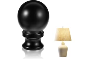 QFWDFCTRENZ 1-1/2 Inch Lamp Finial Oil Rubbed Black Ball Knob Lamp Shade Lighting Lamp Finials Finial Lamp Shades Finials Cap Knob Lamp Decoration for Lamp Harp Holder Table Lamps Lamp Topper Knob