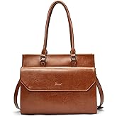 CLUCI Briefcase for Women Oil Wax Leather Business 15.6 Inch Laptop Handbag Vintage Slim Large Shoulder Work Bag | Oil Wax Leather, Business, 15.6 Inch, Laptop, Vintage, Slim