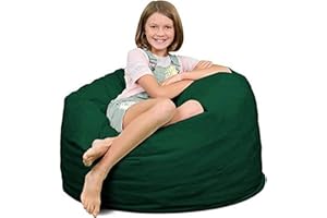 ULTIMATE SACK 3ft Bean Bag Chair, Oversize Bean Bag Chair for Adults, Comfy Chair Bean Bag Couch Lounge Sofa Loveseat Furniture | Hunter Green Suede