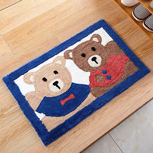 Indoor/Outdoor Doormat, Latex Backing Non-Slip Water Absorbent Super Cozy Bathroom Rug Carpet 25.6"x17.8",Machine Washable mat for Bedroom Living Room Bathroom Bears Design