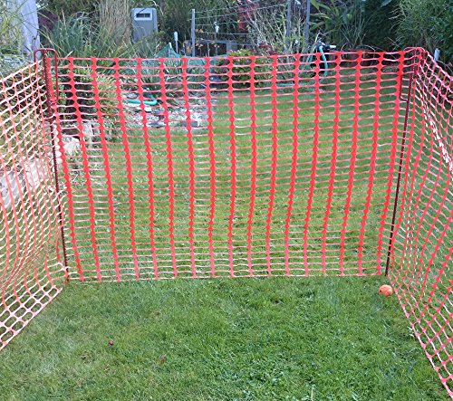 UvV-Shop (ES-Team Consult GmbH) Set 4 Absperrhalter und 10 Meter Fangzaun, Absperrnetz, Maschenzaun, Bauzaun auf Rolle Kunststoff extrem Reissfest, 150 gr qm – Bild 7