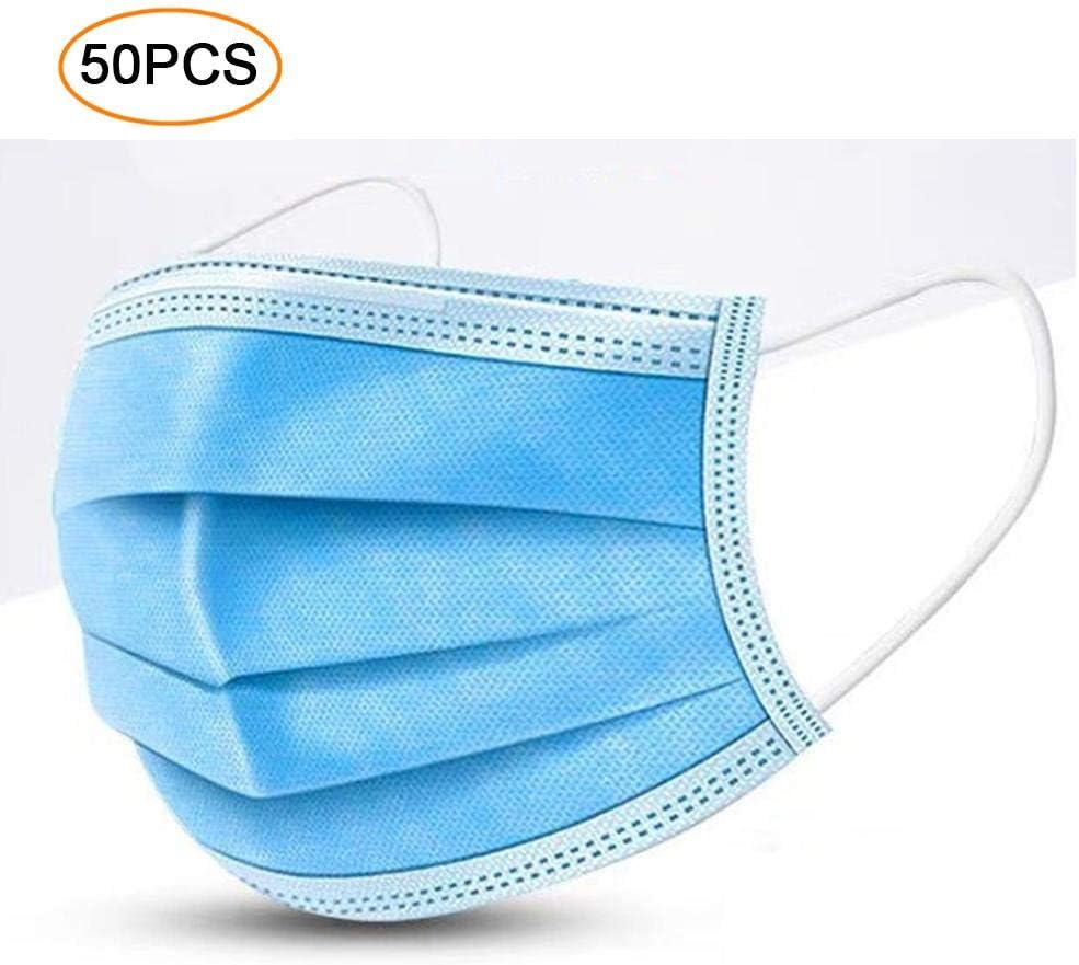Aeey 50PCS Disposable Non-Woven M/a#s,ks 3-Layer Dustproof Anti-Fog Face Mouth Protection Cover