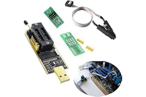 CH341A USB Programmer with Support for EEPROM 24 and For SPI Flash 25 Chips, Port Connection, STC Program Download, and Dual 
