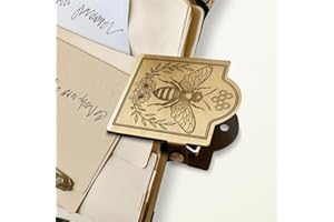 ANATTASOUL Journal Clip Vintage Bee Wreath Metal Travelers Notebook Clip, Decorative Heavy Duty Brass Journal Page Holder Clips for Book, Paper, Bookmark