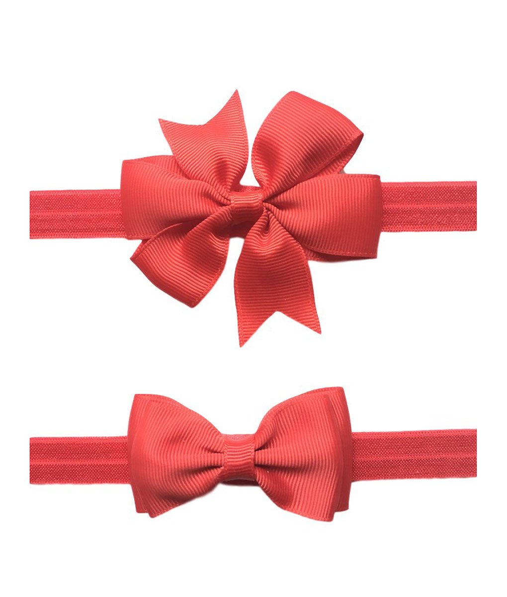 2pc/Set Baby Girls Grosgrain Ribbon Hairband Set Ribbon Bows Hair Tie  Headband JB10