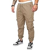 OUTSON Mens Fashion Joggers Sports Pants Casual Cotton Cargo Pants Gym Sweatpants Trousers Mens Long Pant