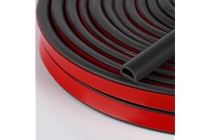 NEYWAY Silicone Weather Stripping Door Seal, 20FT Self Adhesive D-Shaped Door Weather Stripping for Door Frame＆Window Seal