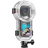 Invisible Dive Case for Insta360 X5, FotStdio Insta 360 X5 Waterproof Case 60m/196ft Underwater Diving Housing Cover Protective Sealed Shell Photography Housings Action Camera Accessories