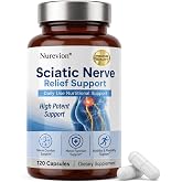 Nurevion Sciatic Ner-ve Rel-ief, Soothe &amp; Comfort Hand, Finger, Waist, Buttock, Leg, Foot, Nutritional Support Supplement Capsules for Sciatica, Rich in Vitamins, Natural Ingredients, 120 Capsules
