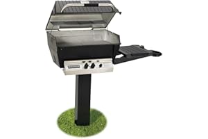 BROIL MASTER Broilmaster H3PK2N Natural Gas H3XN Grill Head Package with In Ground Post (BL48G) and 1 Drop Down Side Shelf