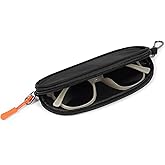 Huvon Soft Eyeglasses Case with Clip, Ultra Light Sunglasses Travel Case with Zipper, Portable Eyewear Storage for Men Women
