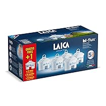 LAICA bi-flux® Filtro per Acqua – Preserva i Sali Minerali Utili all’Organismo e Riduce Cloro e Calcare – 6 Mesi di Acqua Buona e Filtrata (6 Filtri x 150L) – Made in Italy