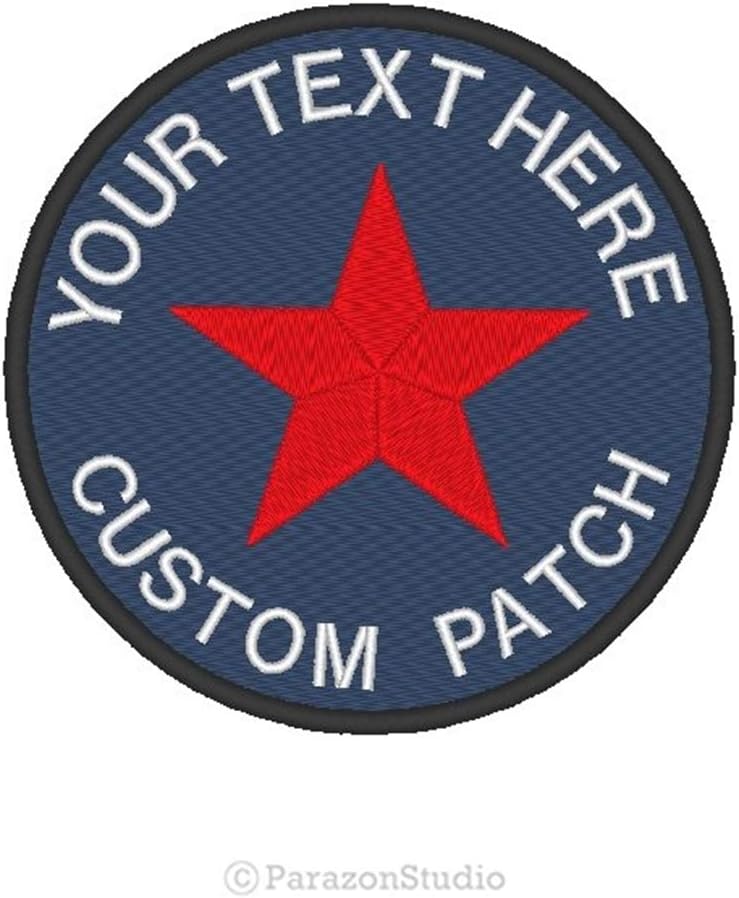 Custom 2.5" Embroidery Round Star Inverse Biker MC Badge Sew on Patches