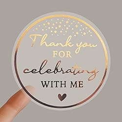 100 x Thanks For Celebrating With Me Labels Real