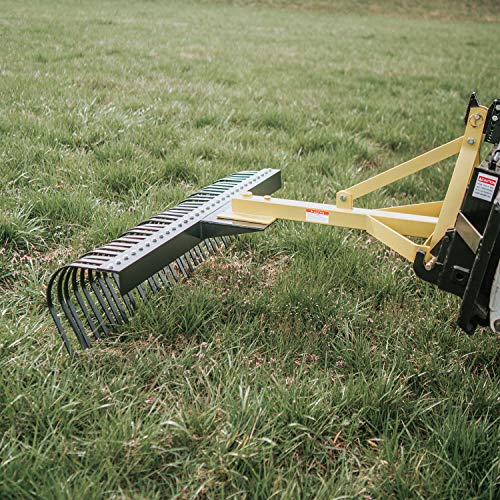 Titan Attachments 5 FT Landscape Rake for Compact Tractors, Category 1