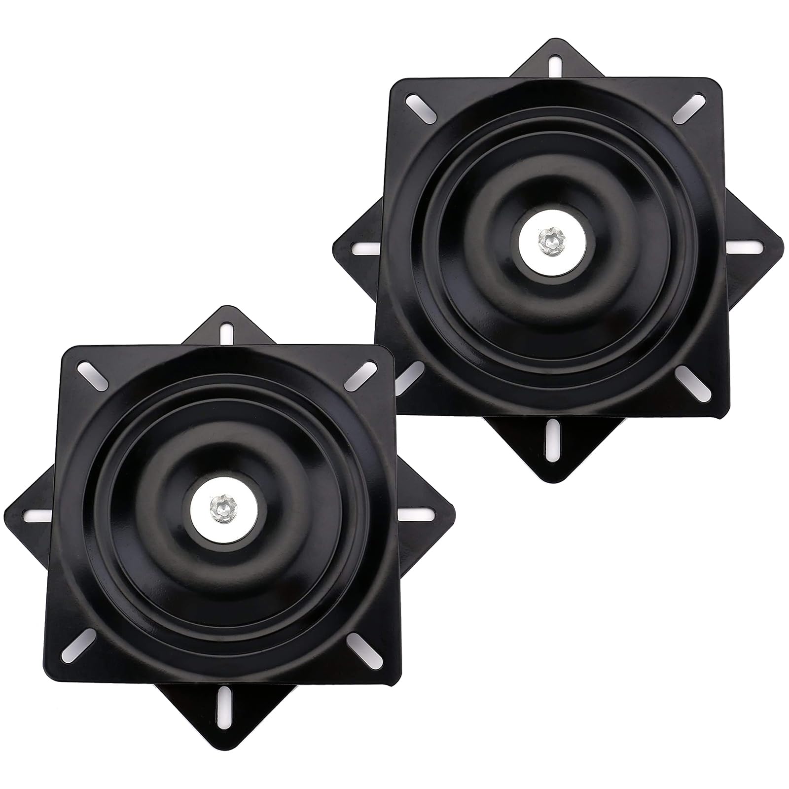 Fasmov 6.15" Heavy Duty Bar Stool Swivel 360 Degree Replacement Seat Swivel Bar Stool Swivel Plate Base Mount Plate 158x 158 x 19mm (Black)