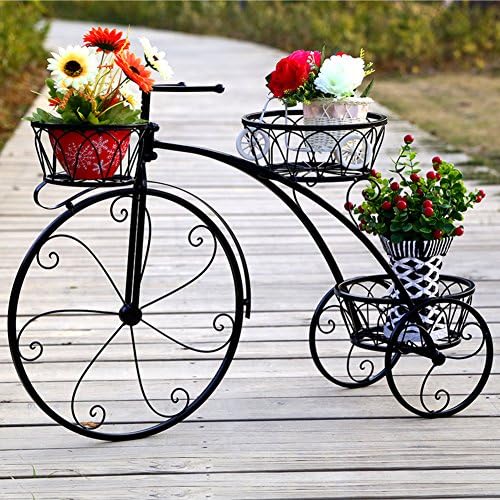 JIEJING Flower stand Plant stand Plant flower pot rack Display shelf Shelf holds Wood plant stand Bike Balcony Living room Multi-function-D 44x60cm(17x24inch)