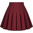 Dressever Women's Pleated Skirts Mini Skater Basic Skirt High Waist Tennis Skirt School Uniform Cheerleader Skirts