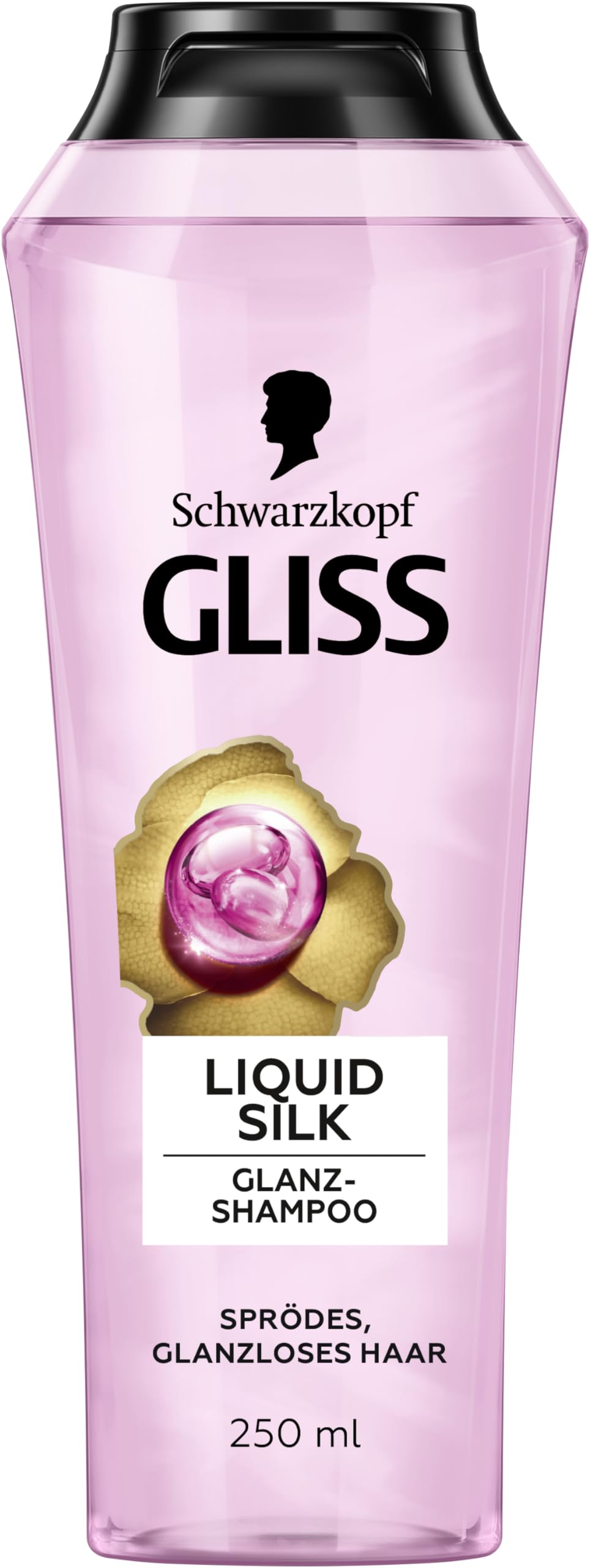 Gliss Shampoo Liquid Silk (250 ml) Haarshampoo mit Ceramiden & Seide, Glanz-Shampoo für sprödes und stumpfes Haar glättet die Haaroberfläche