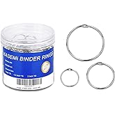 Binder Rings,KASEMI 100pcs Book Rings Assorted Sizes (1,1.5,2 inch) for School,Classroom,Office