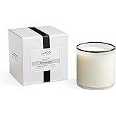LAFCO New York Signature Candle, Champagne - 15.5 oz - 90-Hour Burn Time - Reusable, Hand Blown Glass Vessel - Made in The USA