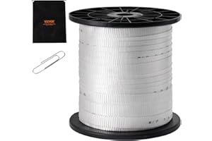 VEVOR Polyester Pull Tape, 3/4" x 318' Mule Tape Flat Rope, 2500 lbf Tensile Capacity, Printed Webbing Cable Pulling Tape for