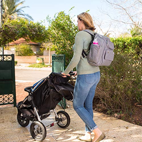 Baby Diaper Bag Backpack with Changing Pad - Waterproof Maternity Bag Organizer for Mom or Dad - Large Capacity Tote Stylish and Durable for Men and Women -Grey