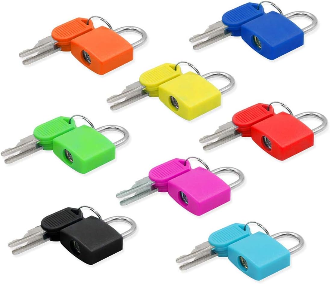 Luggage Lock(8 Pack) Small Mini Padlock with Key for Travel