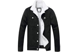 LZLER Men's Fleece Jean Jacket Winter Cotton Sherpa Lined Denim Fur Trucker Jacket
