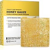 EVERLIT CARE Manuka Honey Dressing | Sterile Non-Adhesive Pads with Unadulterated Medical-Grade Honey | Advanced Healing for Burn, Chronic Wound, Donor Sites, Pressure & Diabetic Ulcer (4" Gauze)