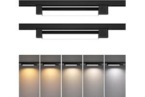 TuyuBEE 5 Color Linear H Track Lighting Heads H Type Track Light Heads Dimmable LED Track Lighting Fixtures Ceiling Spotlight, H Style Track Heads for H Track Lighting Rails - Black CRI90 15W 2 Pack
