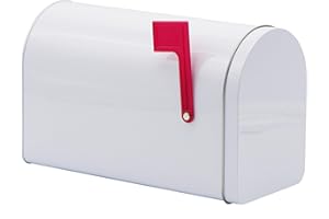 4E's Novelty 9" Tinplate Mailbox Toy for Kids – Sturdy DIY Valentines Day Mailbox Card Box for Kid, or for Playhouse Outdoor Indoor Play Activities