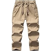 WIYOSHY Boys' Solid Color Drawstring Elastic Waist Chino Pants