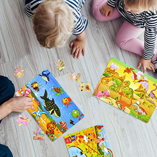 Wooden Jigsaw Puzzles Set for Kids Age 2-6 Year Old 30 Piece Colorful Wooden Puzzles for Toddler Children Learning Educational Puzzles Toys for Boys and Girls (4 Puzzles) - Thumbnail 4