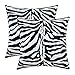 CaliTime Pack of 2 Cozy Throw Pillow Covers Cases Couch Bed Sofa Super Soft Faux Suede Both Sides 18 X 18 Inches White & Black Zebra