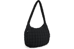 UIXIZQ Quilted Puffer Tote Bag Purse Puffy Crossbody Shoulder Bag,Lightweight Nylon Hobo Bag Puffer Carryall Bag for Women Girl
