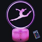 YTDZLTD 3D Gymnastics Night Light 16 Colors Changing USB Power Remote Control Touch Switch Decor Lamp Optical Illusion LED Table Desk Lamp