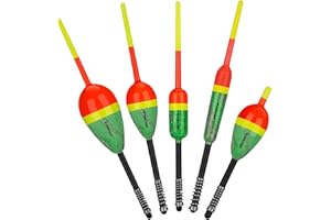 THKFISH Fishing Floats and Bobbers Balsa Wood Floats Spring Bobbers Oval Stick Floats Slip Bobbers for Crappie Panfish Walley