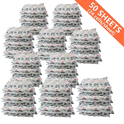 FRESH PREP Reusable Ice Pack Sheets, Flexible Ice Mats Ice Blocks Blanket Cold Packs for Coolers, Freezer Packs, 14.5x13.5 Inches Large Sheets, 50 Large Sheets(4 x 6 Cells Each)