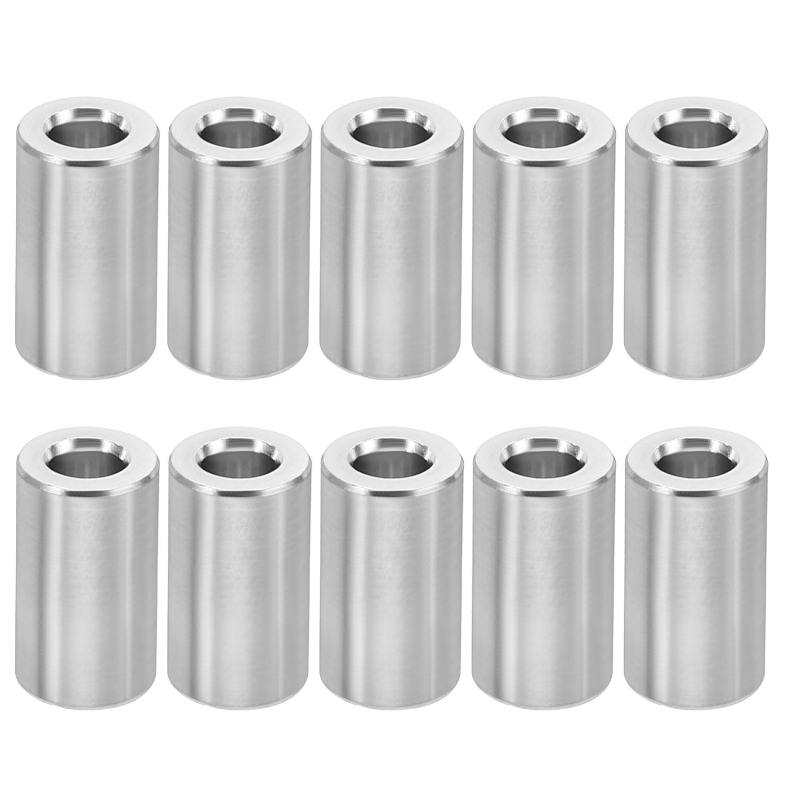 PATIKIL M4 Aluminum Spacers, 10 Pcs Metal Spacer Aluminum 4.2mm ID x 8mm OD x 14mm L Aluminum Spacer Screw Standoff Round for 5/32inch or M4 Screw Bolts