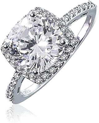 Bling Jewelry Vintage Style Sterling Silver Cushion Cut Cz
