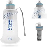 joypur Water Filter Survival - 650ml Collapsible Water Bottle with Filter Squeeze Filter Bottle Befree or Peak Series for Hiking Backpacking Camping,with NSF/FDA Certification BPA-Free(White)